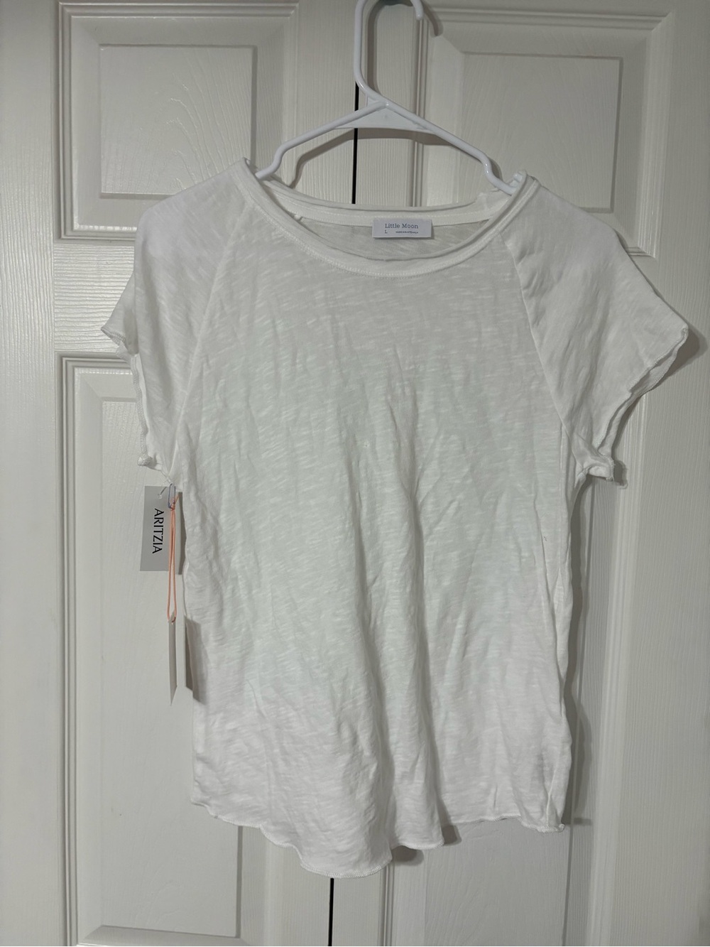 Artizia Little Moon White Short Sleeve Slub Tee